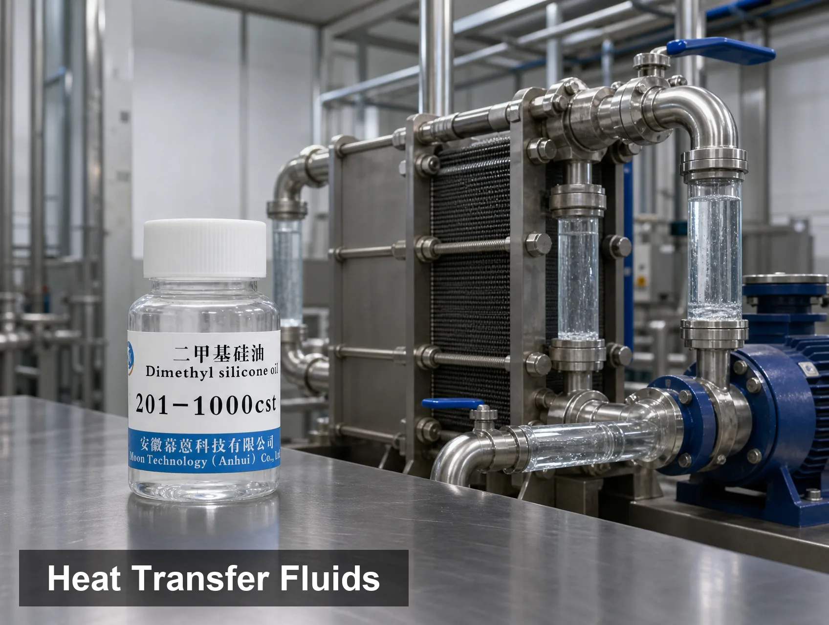 Dimethyl silicone oil heat transfer fluid industrial thermal management closed-loop system